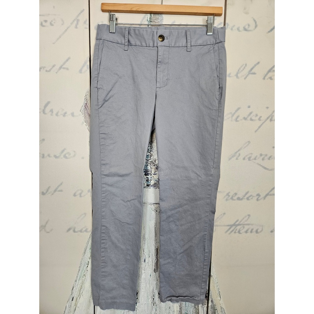 J.Crew Grey Stretch Chino Pants Womens 2 Slim Mid Rise G9183